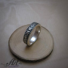 Мъжки сребърен пръстен "Спаси и сохрани" R-1035